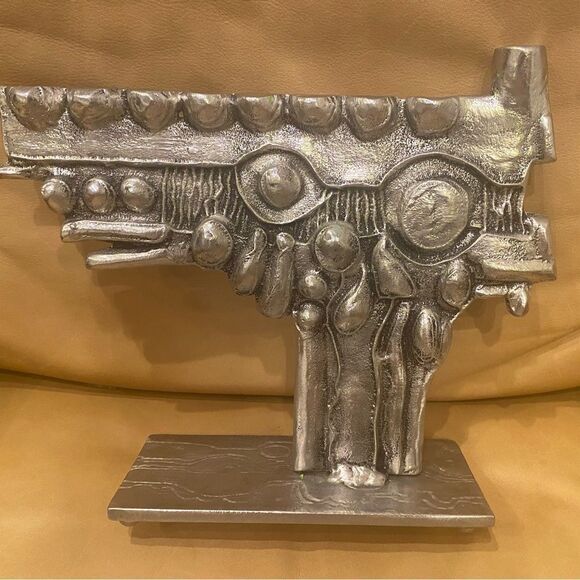 MCM Menorah Candleholder Judaism Donald Don Drumm Brutalist Aluminum Ra… - Picture 3 of 6